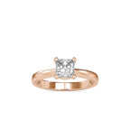 SKU: 0065 (22K) Classic Princess-Cut Solitaire Engagment Ring in Rose Gold.