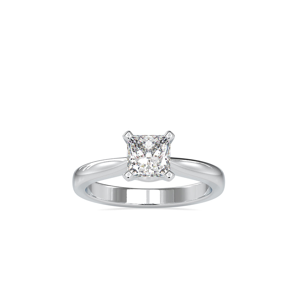 SKU: 0065 (18K) Classic Princess-Cut Solitaire Engagment Ring in Rose Gold.