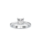SKU: 0065 (14K) Classic Princess-Cut Solitaire Engagment Ring in Rose Gold.