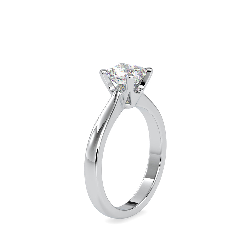 SKU: 0065 (22K) Classic Princess-Cut Solitaire Engagment Ring in Rose Gold.