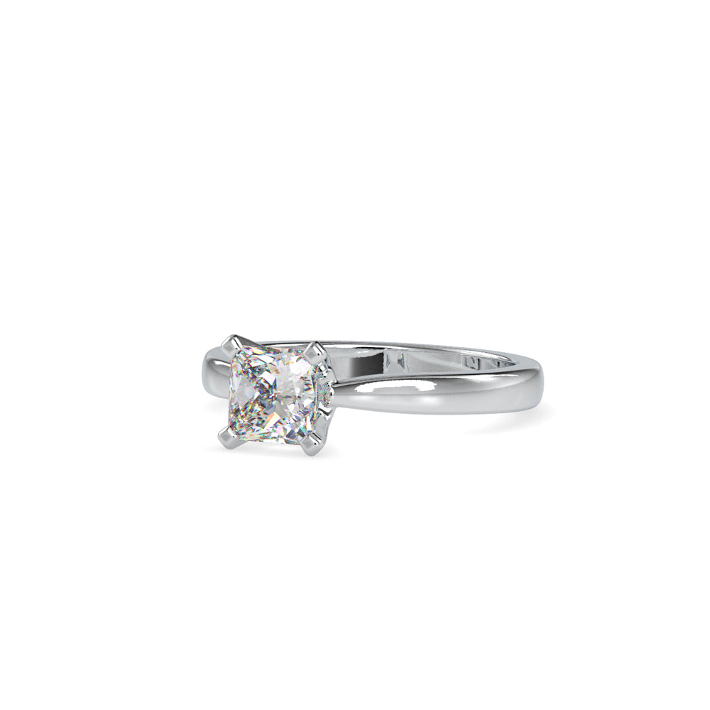 SKU: 0065 (10K) Classic Princess-Cut Solitaire Engagment Ring in Rose Gold.