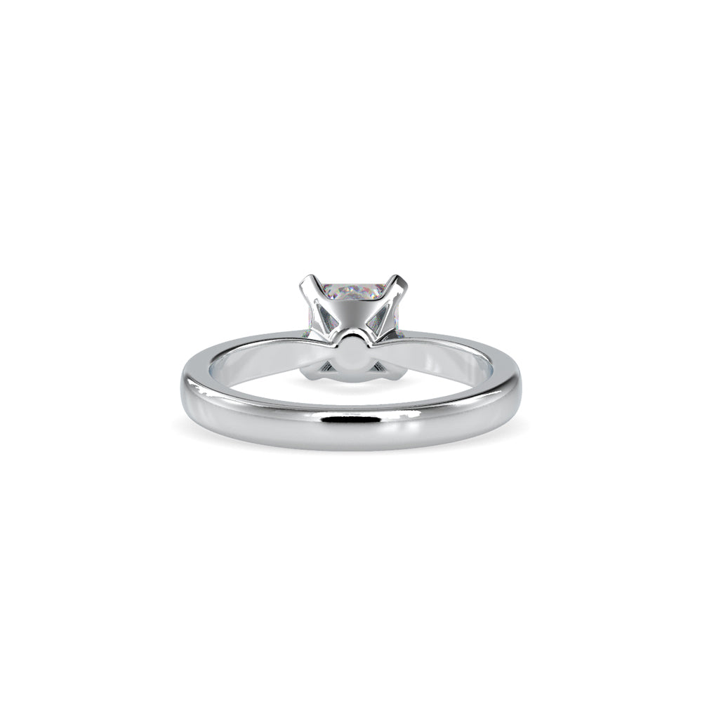 SKU: 0065 (18K) Classic Princess-Cut Solitaire Engagment Ring in Rose Gold.