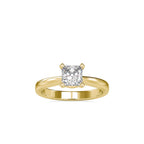 SKU: 0065 (18K) Classic Princess-Cut Solitaire Engagment Ring in Rose Gold.