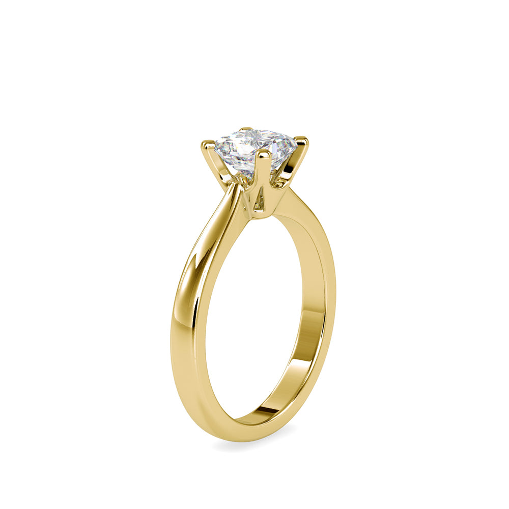 SKU: 0065 (18K) Classic Princess-Cut Solitaire Engagment Ring in Rose Gold.