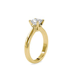 SKU: 0065 (18K) Classic Princess-Cut Solitaire Engagment Ring in Rose Gold.
