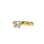 SKU: 0065 (18K) Classic Princess-Cut Solitaire Engagment Ring in Rose Gold.