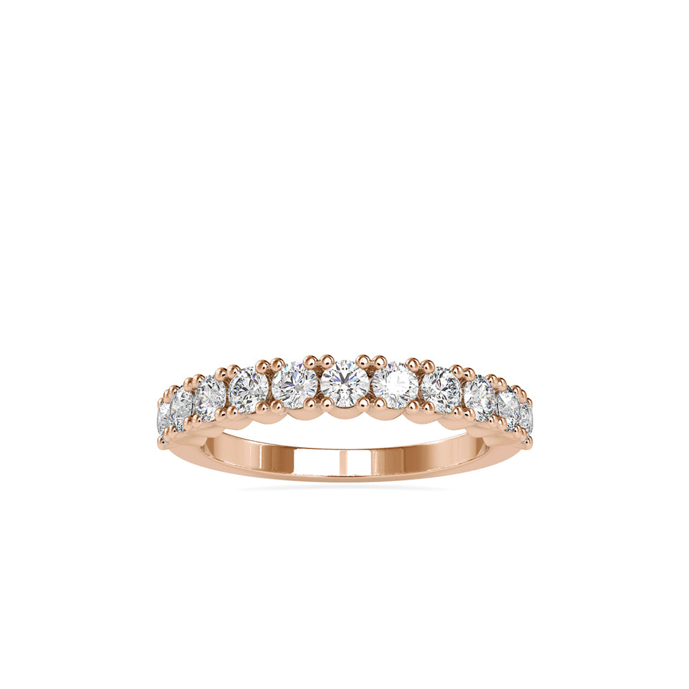 SKU: 0066 (18K) Ebracing Diamond Wedding Band In Rose Gold.