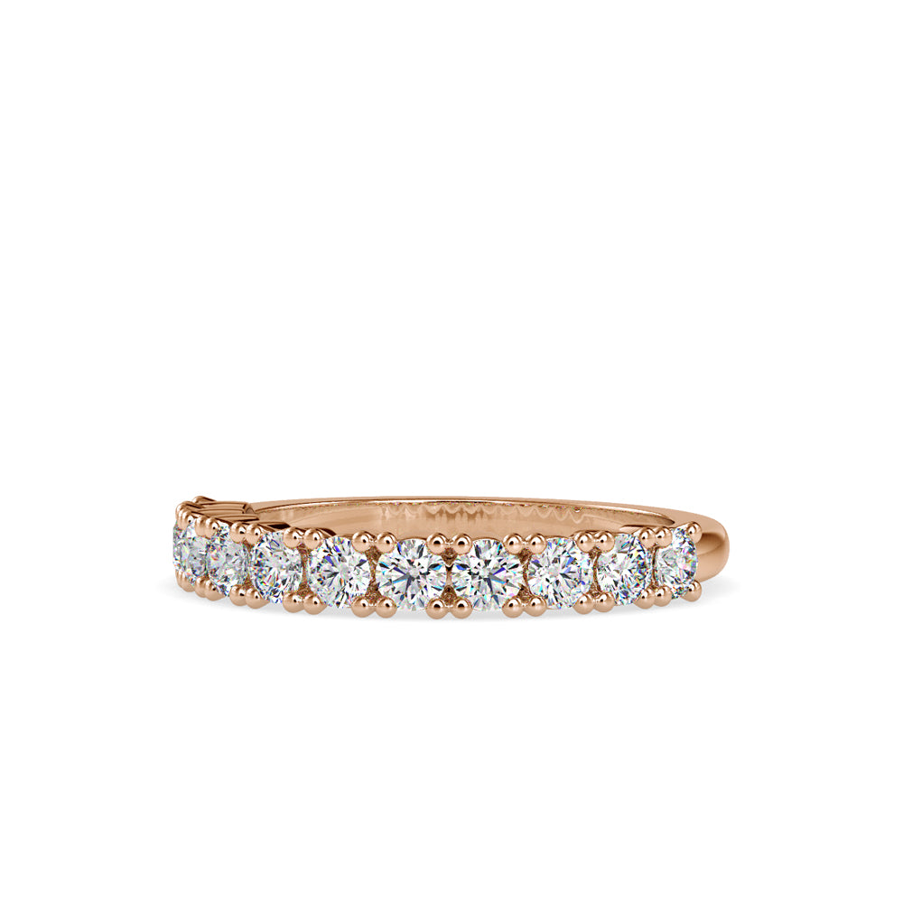 SKU: 0066 (10K) Ebracing Diamond Wedding Band In Rose Gold.