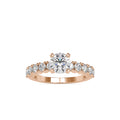 SKU: 0067 (10K) Embellished Solitaire Engagment Ring in Rose Gold.