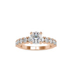 SKU: 0067 (18K) Embellished Solitaire Engagment Ring in Rose Gold.