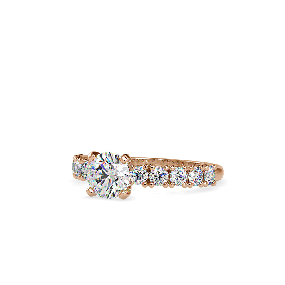 SKU: 0067 (22K) Embellished Solitaire Engagment Ring in Rose Gold.