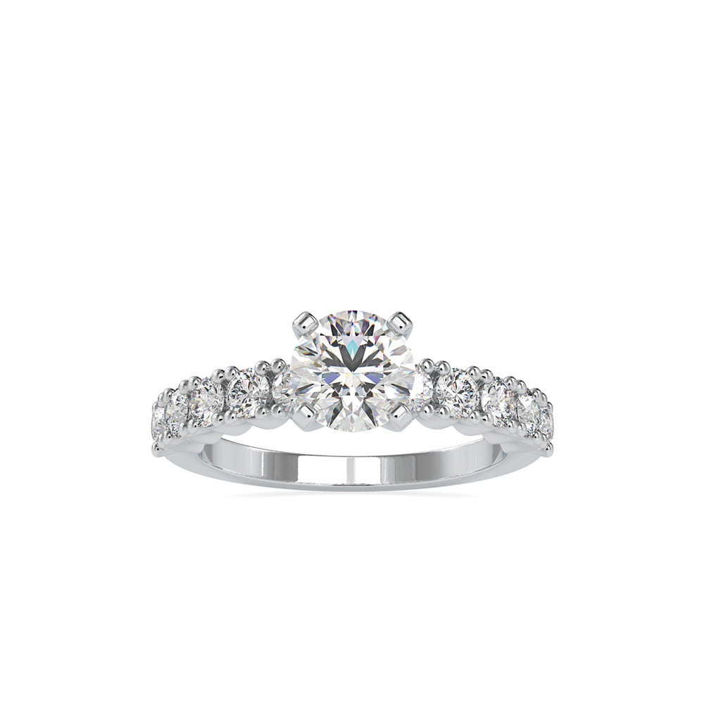 SKU: 0067 (10K) Embellished Solitaire Engagment Ring in Rose Gold.