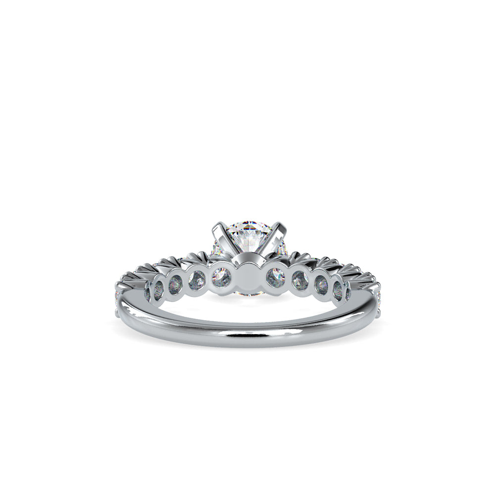 SKU: 0067 (14K) Embellished Solitaire Engagment Ring in Rose Gold.