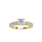SKU: 0067 (18K) Embellished Solitaire Engagment Ring in Rose Gold.