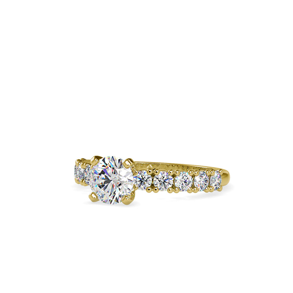 SKU: 0067 (14K) Embellished Solitaire Engagment Ring in Rose Gold.