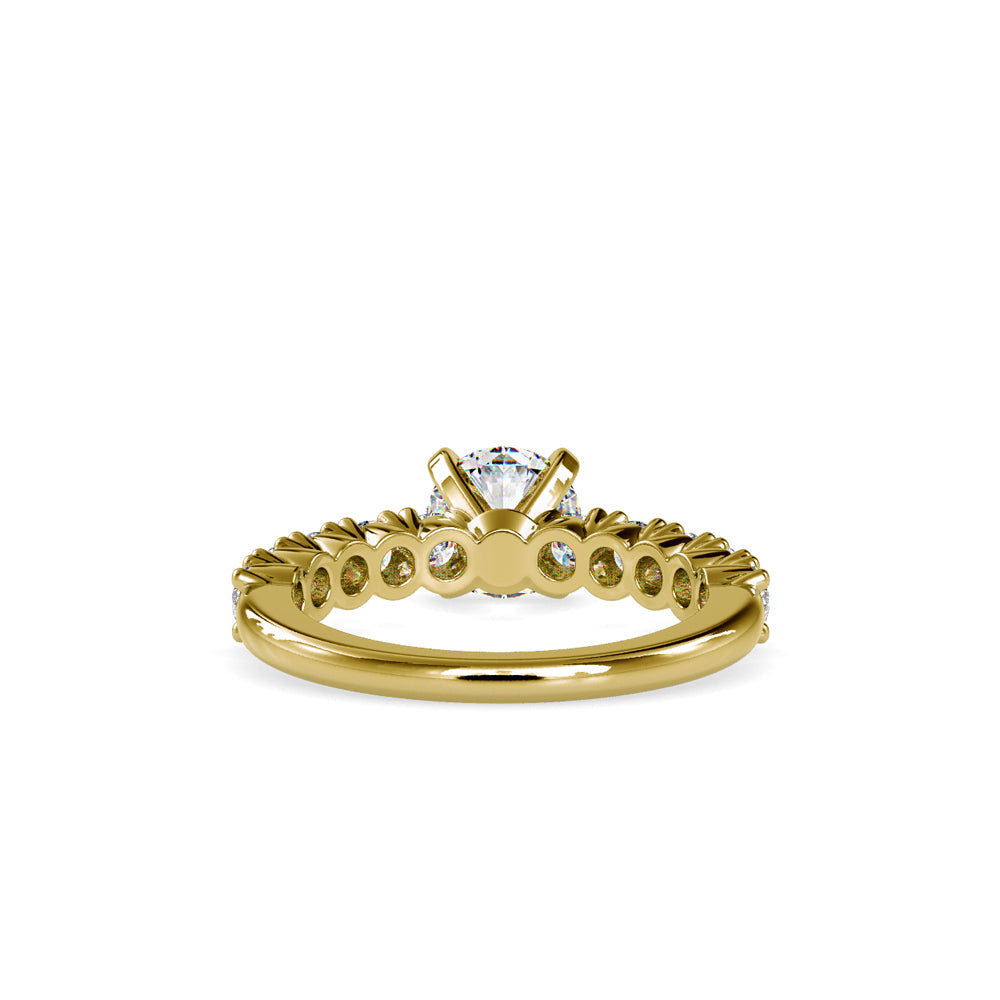 SKU: 0067 (18K) Embellished Solitaire Engagment Ring in Rose Gold.
