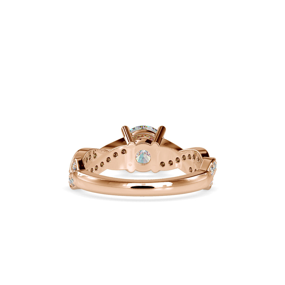 SKU: 0068 (18K) Twisted Shank Diamond Engagment Ring in Rose Gold.