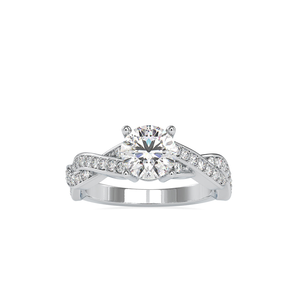 SKU: 0068 (10K) Twisted Shank Diamond Engagment Ring in Rose Gold.