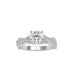 SKU: 0068 (10K) Twisted Shank Diamond Engagment Ring in Rose Gold.