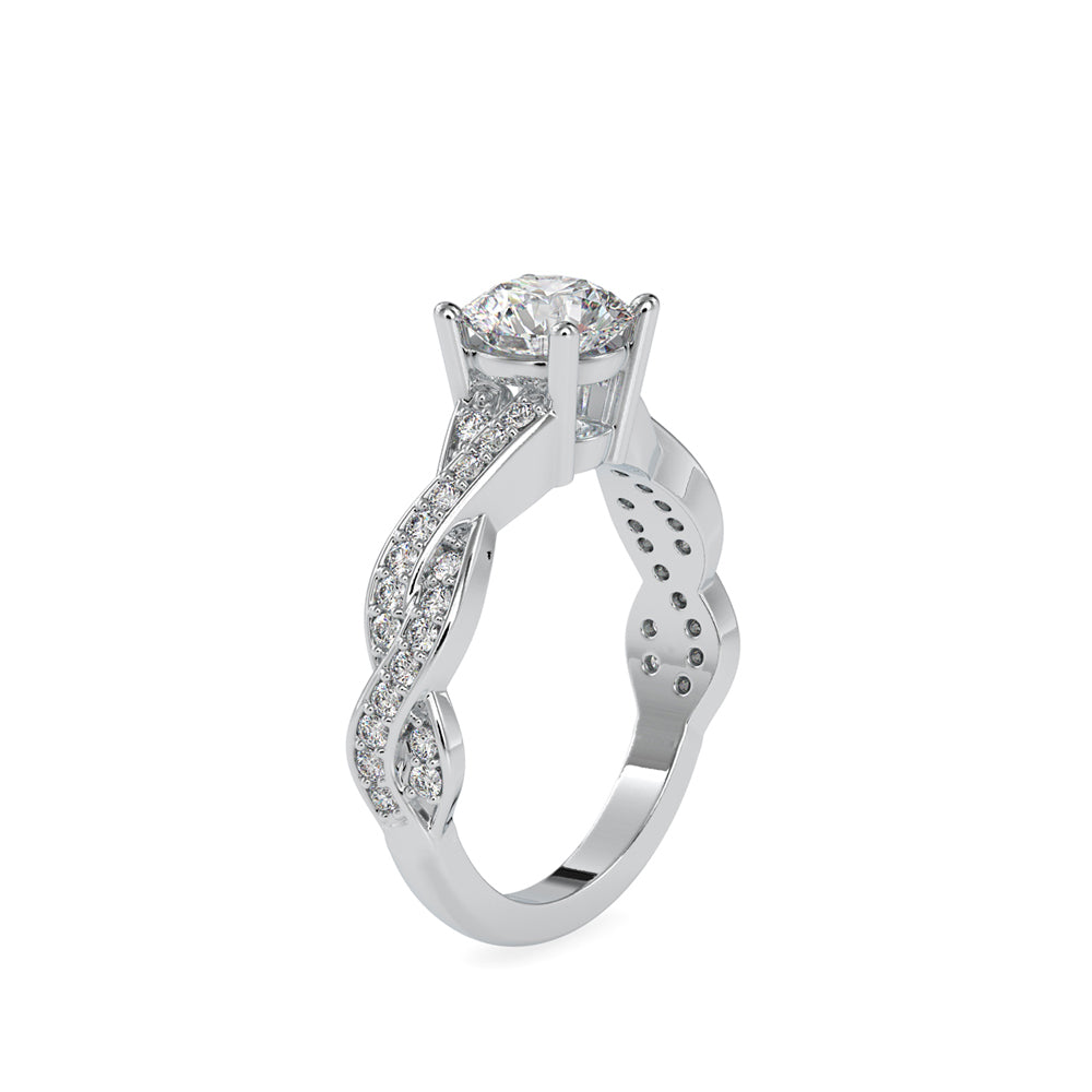 SKU: 0068 (18K) Twisted Shank Diamond Engagment Ring in Rose Gold.