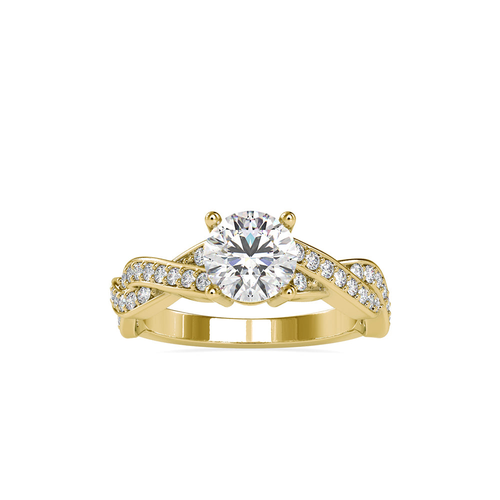 SKU: 0068 (10K) Twisted Shank Diamond Engagment Ring in Rose Gold.