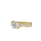 SKU: 0068 (14K) Twisted Shank Diamond Engagment Ring in Rose Gold.