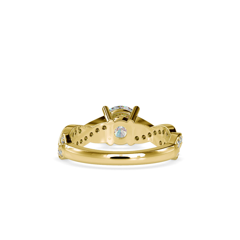 SKU: 0068 (22K) Twisted Shank Diamond Engagment Ring in Rose Gold.