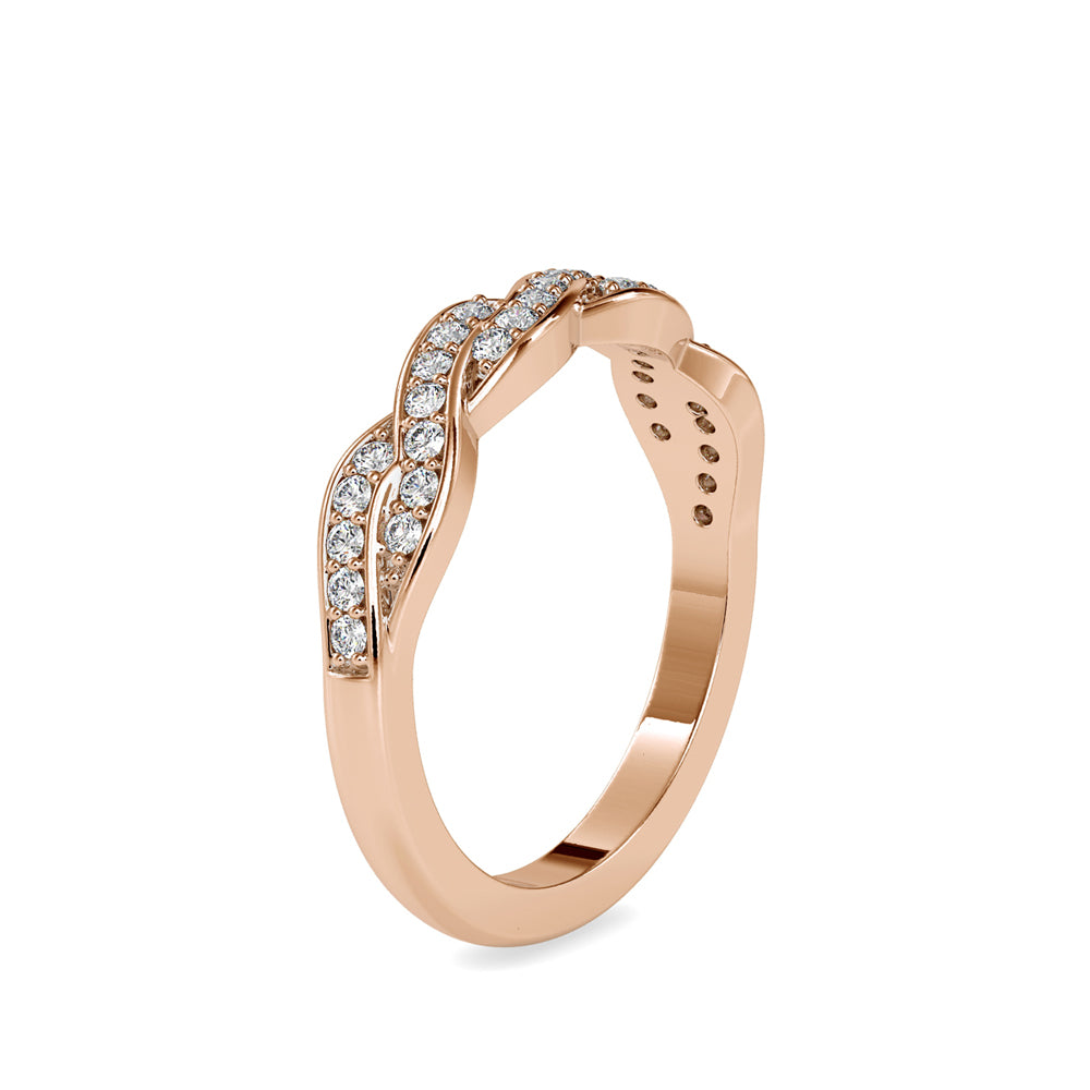 SKU: 0069 (14K) Endless Sparkle Twist Band in Rose Gold.