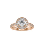 SKU: 0070 (18K) The Infinite Sparkle Halo Ring in Rose Gold.