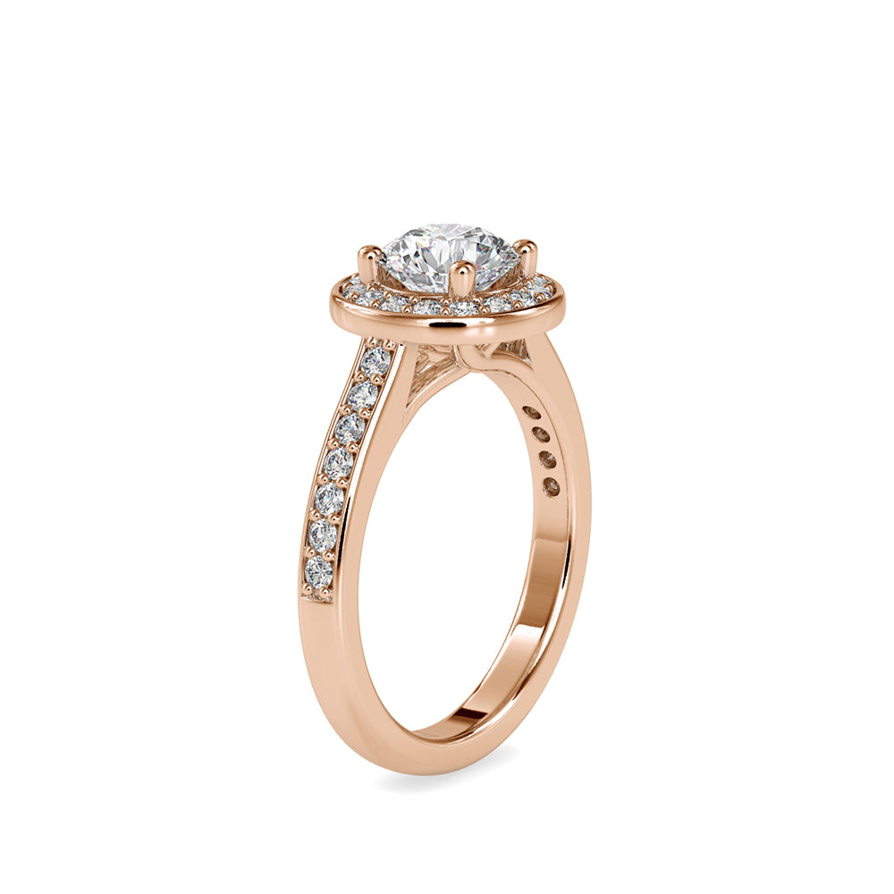 SKU: 0070 (14K) The Infinite Sparkle Halo Ring in Rose Gold.