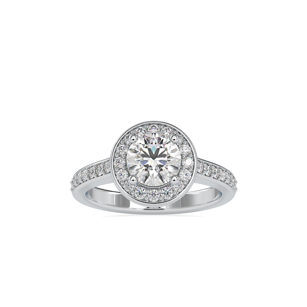 SKU: 0070 (22K) The Infinite Sparkle Halo Ring in Rose Gold.