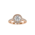 SKU: 0071 (18K) Round Radiance Halo Ring In Rose Gold.