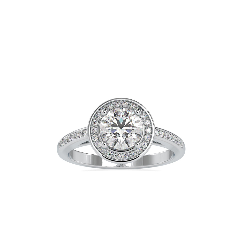 SKU: 0071 (22K) Round Radiance Halo Ring In Rose Gold.