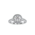 SKU: 0071 (10K) Round Radiance Halo Ring In Rose Gold.
