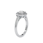 SKU: 0071 (14K) Round Radiance Halo Ring In Rose Gold.