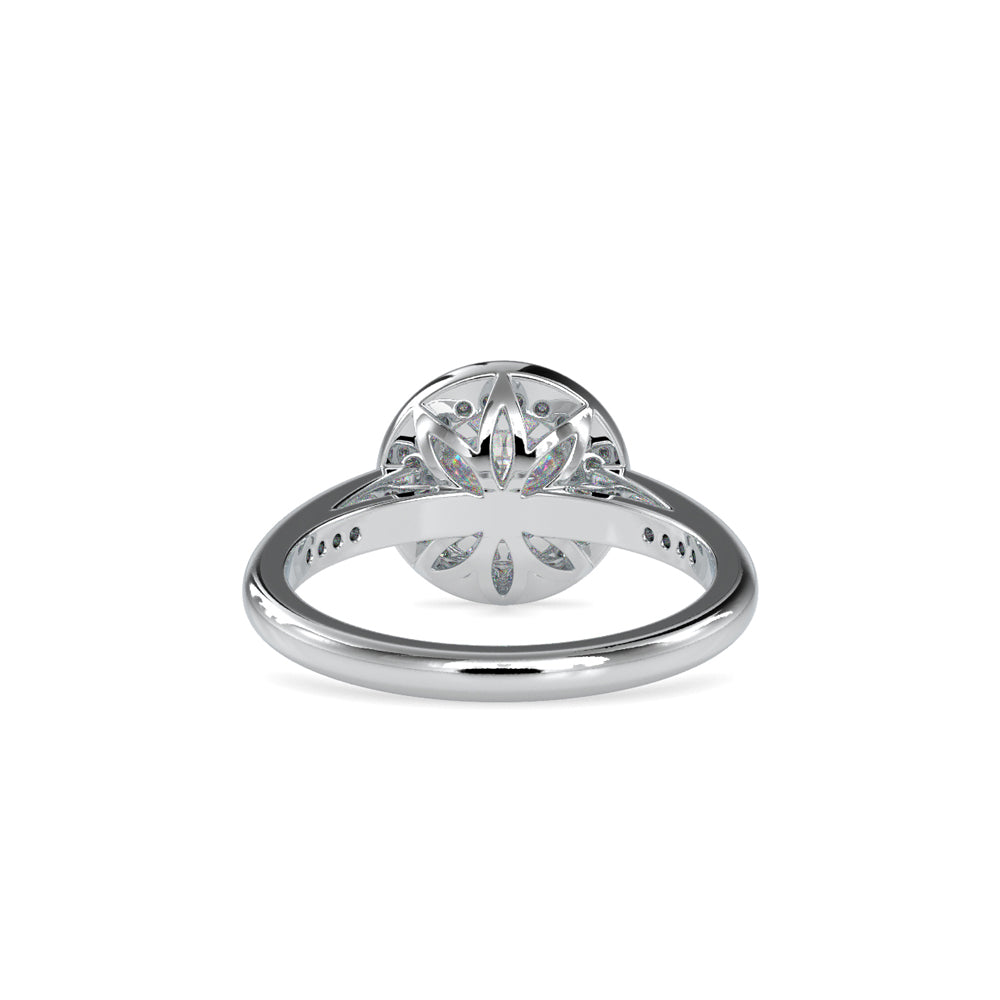 SKU: 0071 (18K) Round Radiance Halo Ring In Rose Gold.