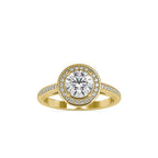 SKU: 0071 (14K) Round Radiance Halo Ring In Rose Gold.