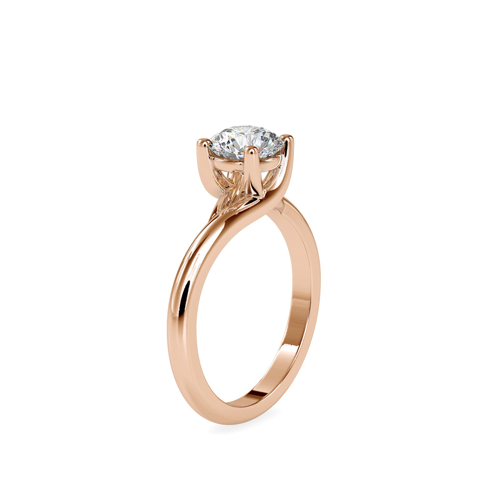 SKU: 0072 (22K) Classic Solitaire Ring With a Modern Twist in Rose Gold.