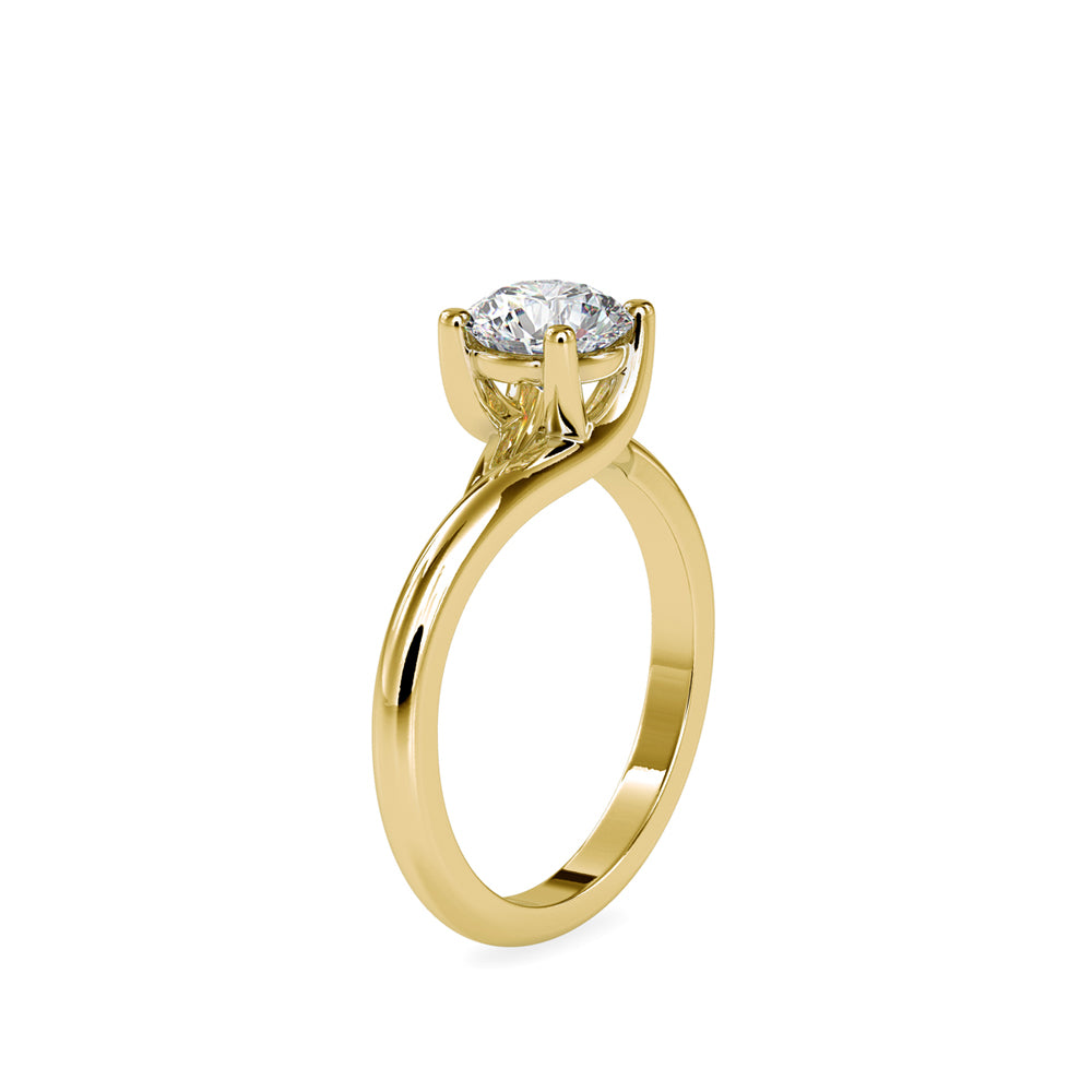 SKU: 0072 (14K) Classic Solitaire Ring With a Modern Twist in Rose Gold.