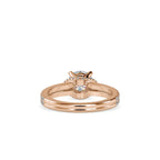 SKU: 0073 (14K) Double Pave Solitaire Ring in Rose Gold.