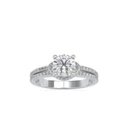 SKU: 0073 (14K) Double Pave Solitaire Ring in Rose Gold.