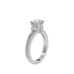 SKU: 0073 (14K) Double Pave Solitaire Ring in Rose Gold.