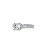 SKU: 0073 (22K) Double Pave Solitaire Ring in Rose Gold.