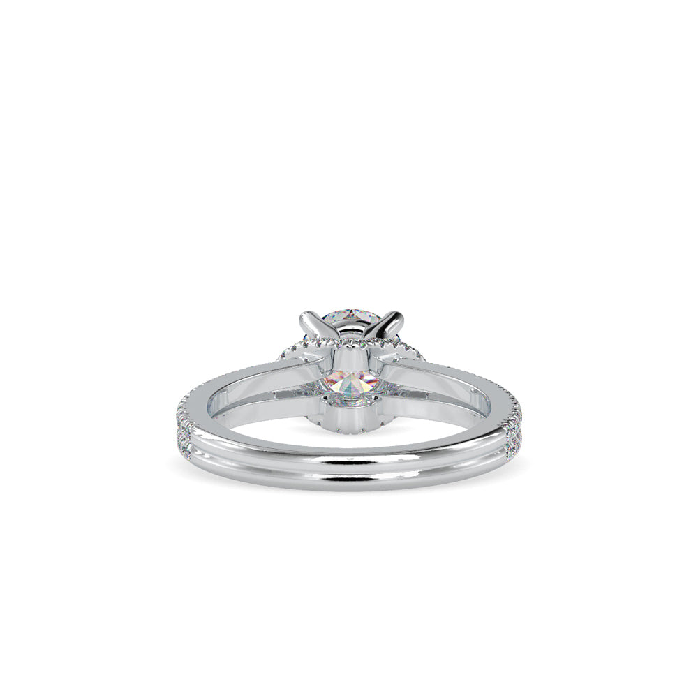 SKU: 0073 (14K) Double Pave Solitaire Ring in Rose Gold.