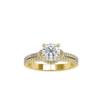 SKU: 0073 (18K) Double Pave Solitaire Ring in Rose Gold.