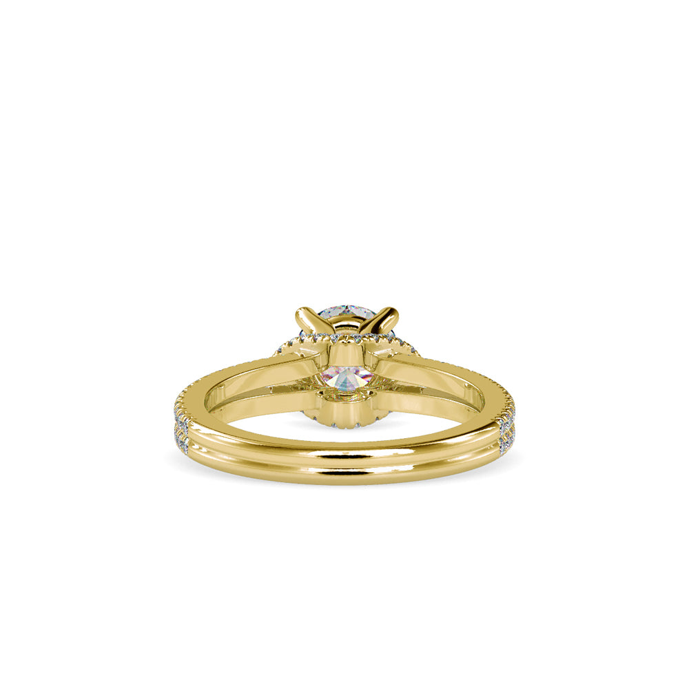 SKU: 0073 (18K) Double Pave Solitaire Ring in Rose Gold.