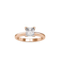 SKU: 0074 (14K) Classic Princess-cut Solitaire Ring Rose Gold.