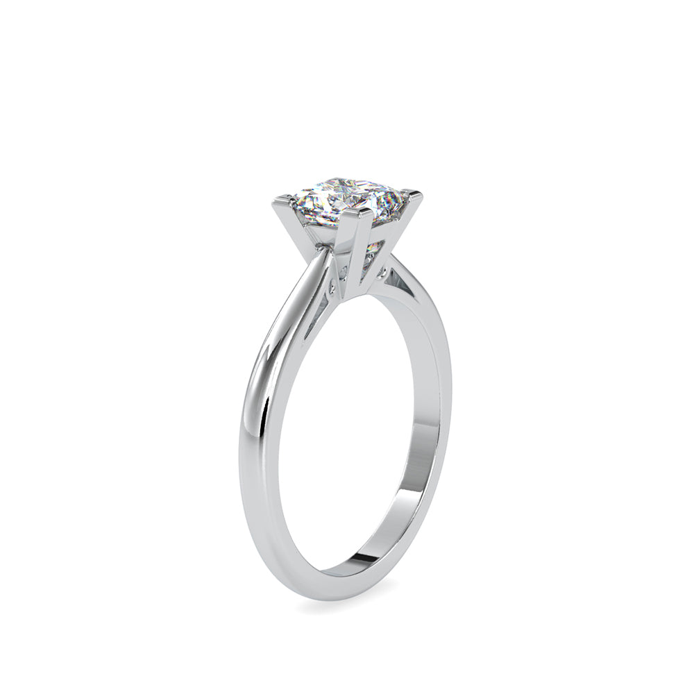 SKU: 0074 (18K) Classic Princess-cut Solitaire Ring Rose Gold.