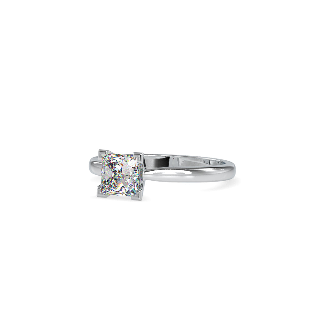 SKU: 0074 (10K) Classic Princess-cut Solitaire Ring Rose Gold.