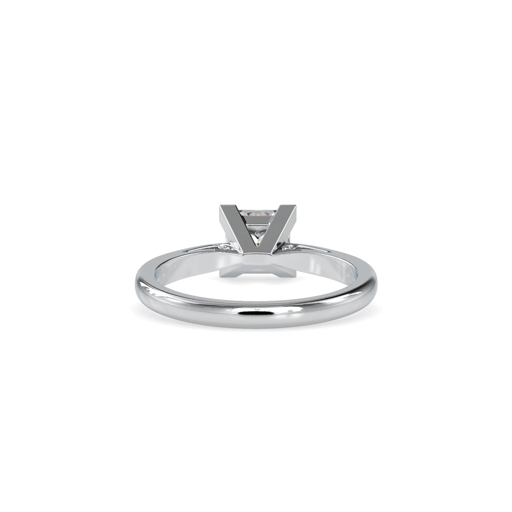 SKU: 0074 (18K) Classic Princess-cut Solitaire Ring Rose Gold.